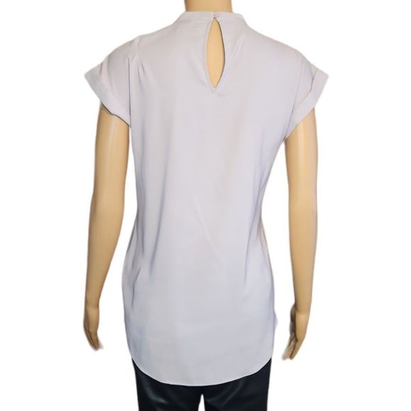 Express Shirt Womens Light Gray Top Keyhole Size XSmall - Picture 7 of 13